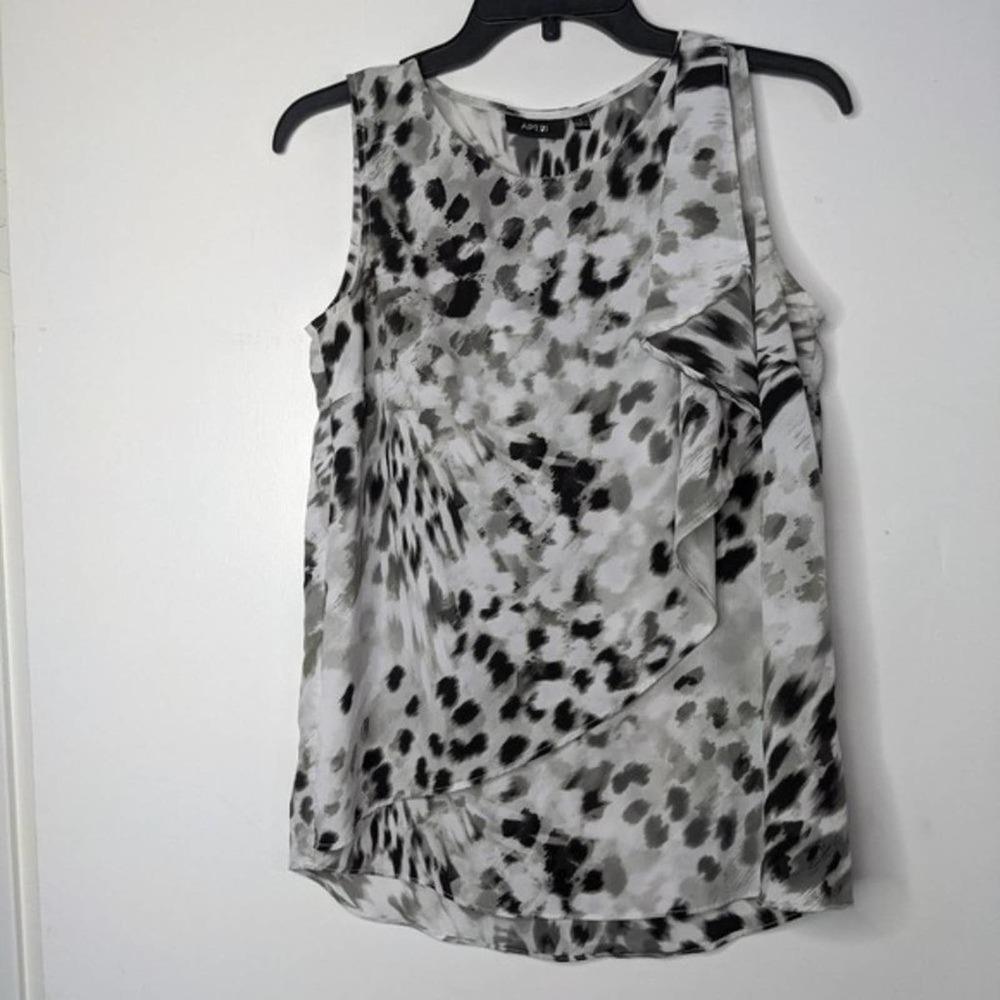 S APT 9 Chiffon Top Tee Blouse Ruffle Shirt AA